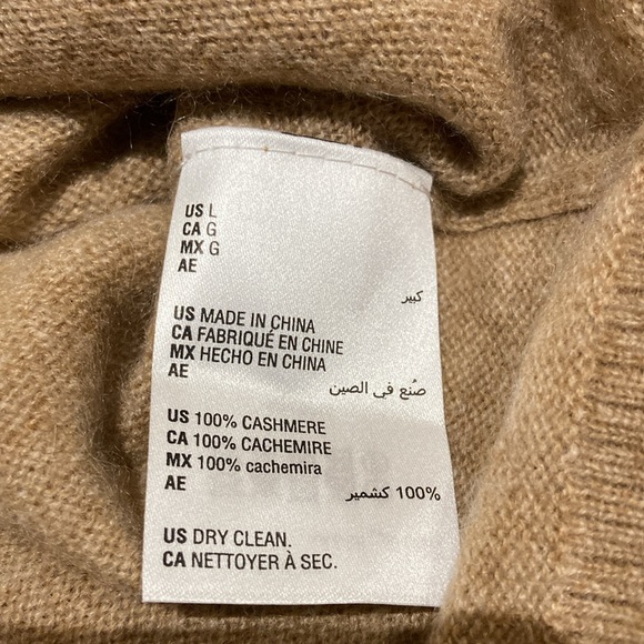 100% Cashmere Heather Camel Turtleneck Sweater Size: Large (Charter Club) - Picture 4 of 4